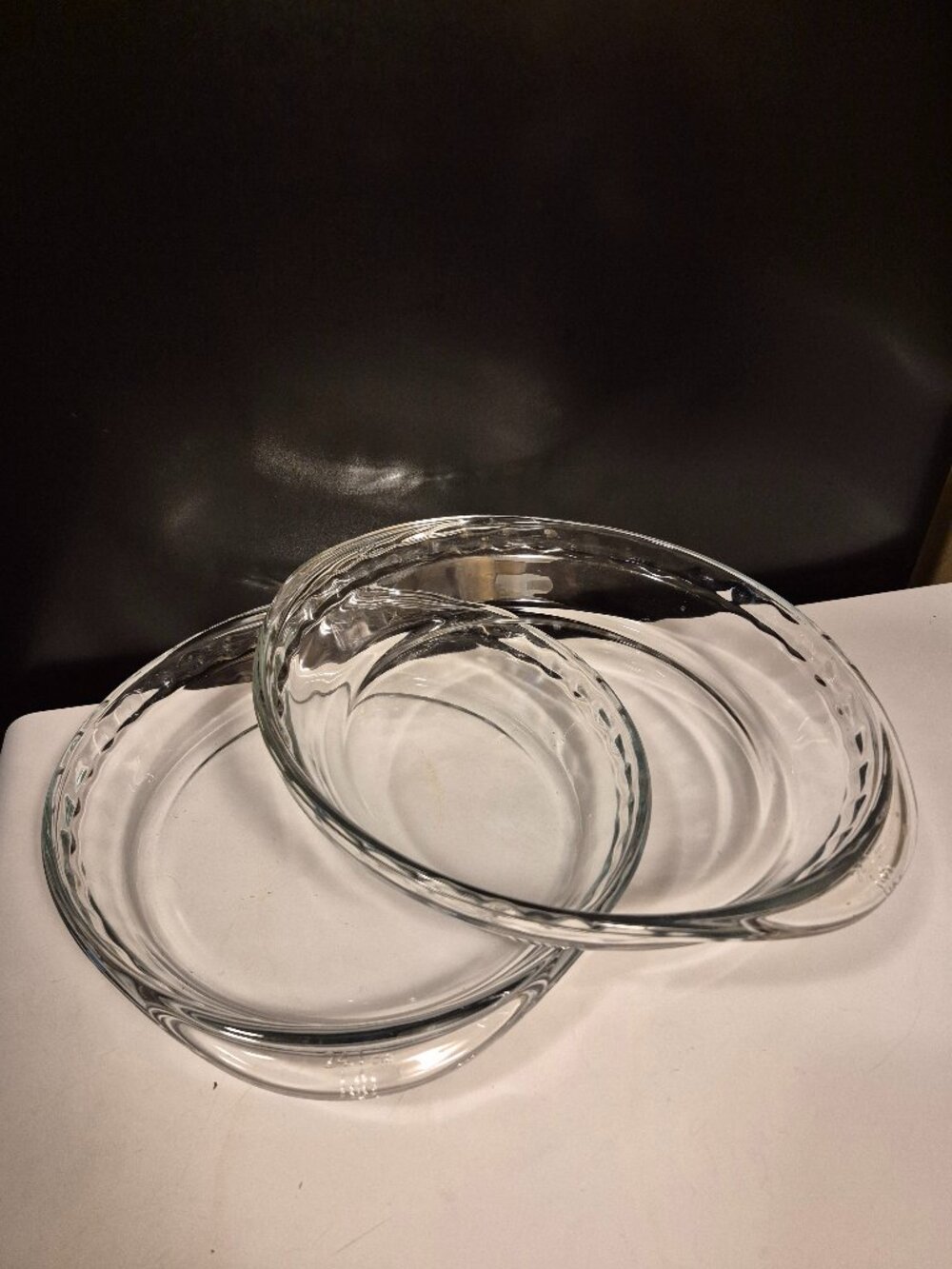 VINTAGE PYREX CLEAR GLASS PIE DISH (SET OF TWO) 10"